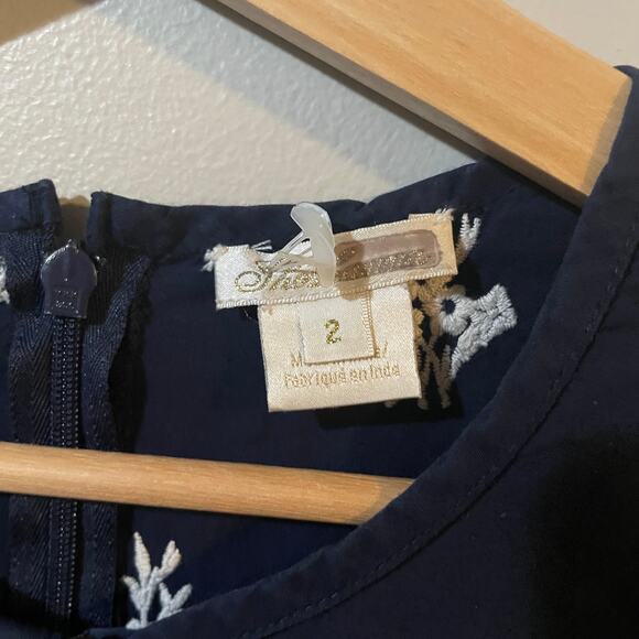 Shoshanna Richa Dress SZ 2 Navy Embroidered Eyelet Scalloped Ruffle Dress $418 - Picture 7 of 13